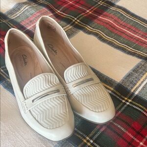 Clarks Women's White Loafers